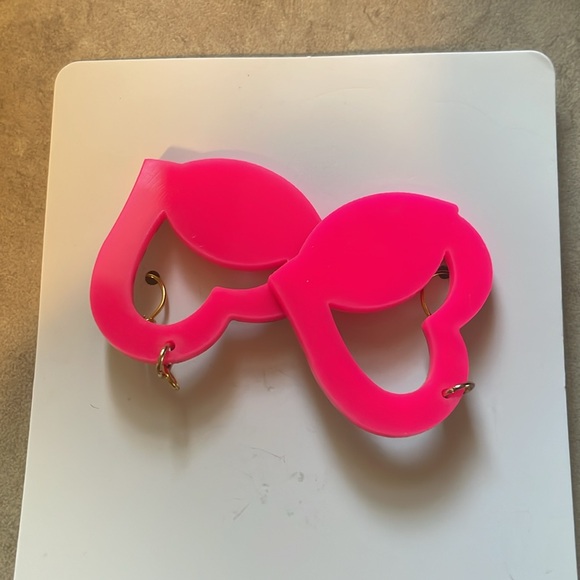 Plastic I Love Football Earrings - Picture 5 of 7